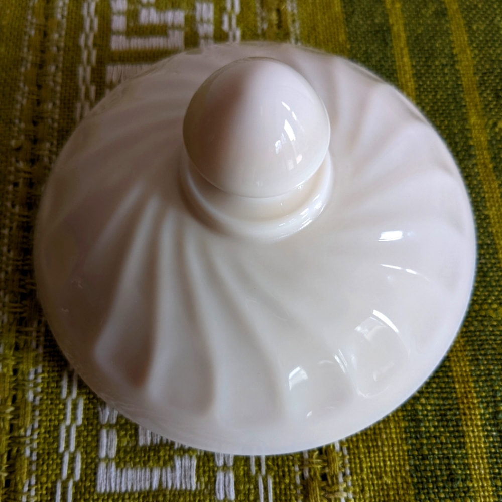 Arcorpal France replacement lid for sugar bowl cream milk glass swirl vintage